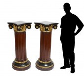 2 PALATIAL CARVED CORINTHIAN C