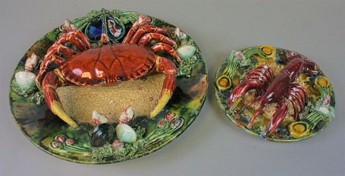 2 PALISSY WARE MAJOLICA