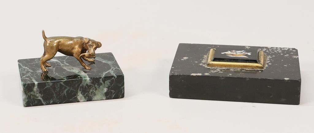 2 PAPERWEIGHTS BRONZE &