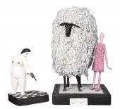 (2) Papier mache sculptures, c