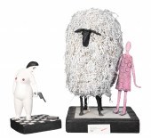 (2) Papier mache sculptures, c