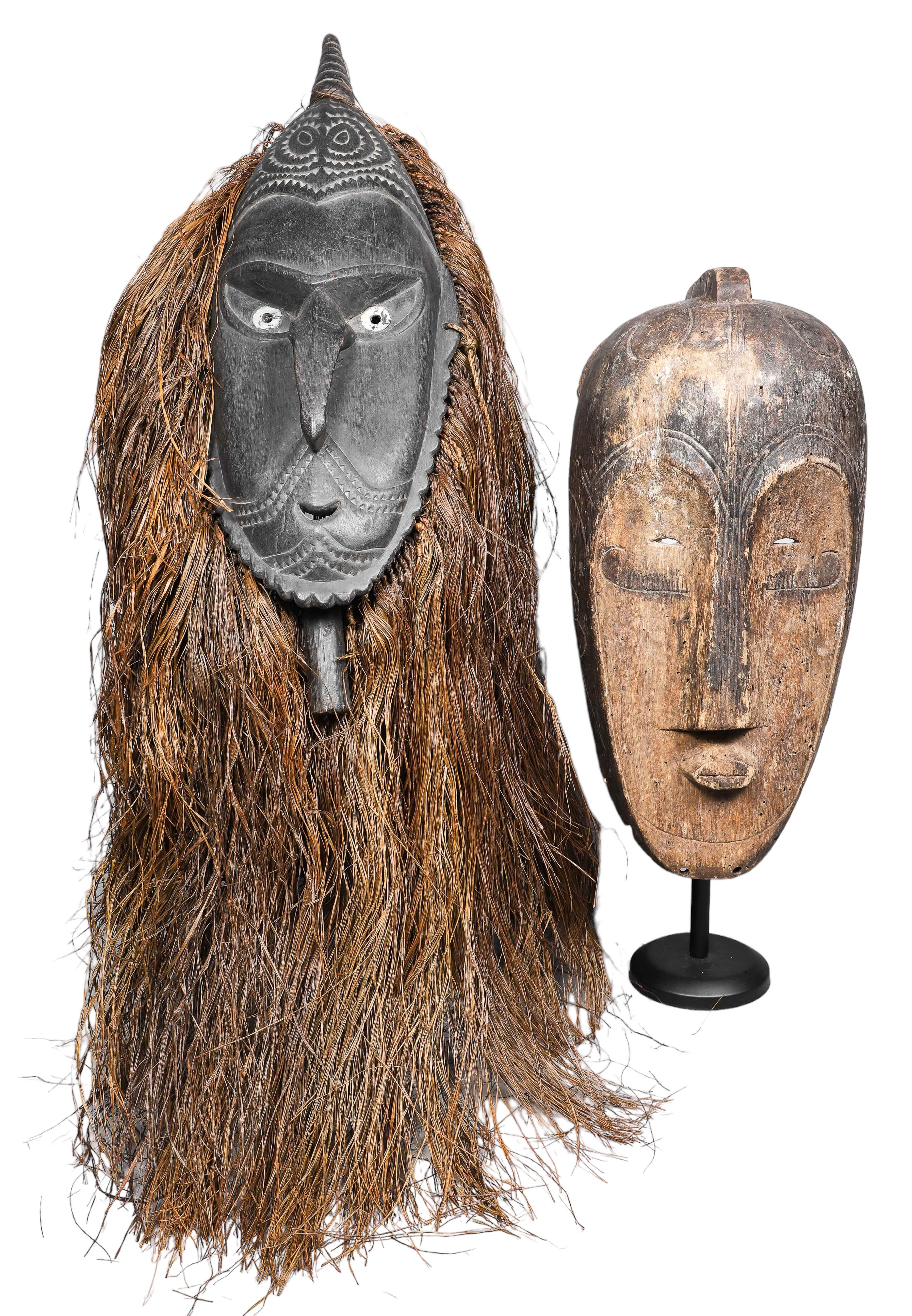 (2) Papua New Guinea tribal masks