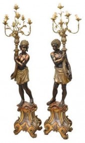 (2) PARCEL GILT BLACKAMOOR FIG