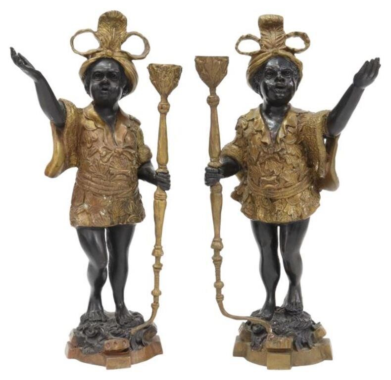(2) PARCEL GILT & BRONZE BLACKAMOOR