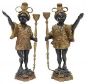(2) PARCEL GILT & BRONZE BLACK