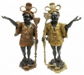 (2) PARCEL GILT BRONZE BLACKAM