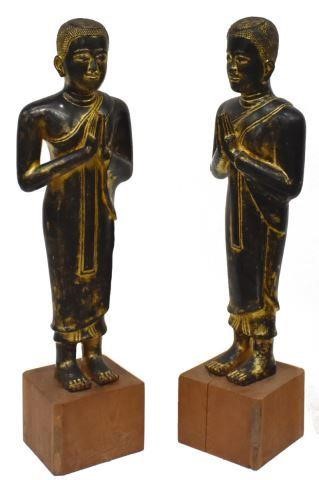 (2) PARCEL GILT BRONZE STANDING
