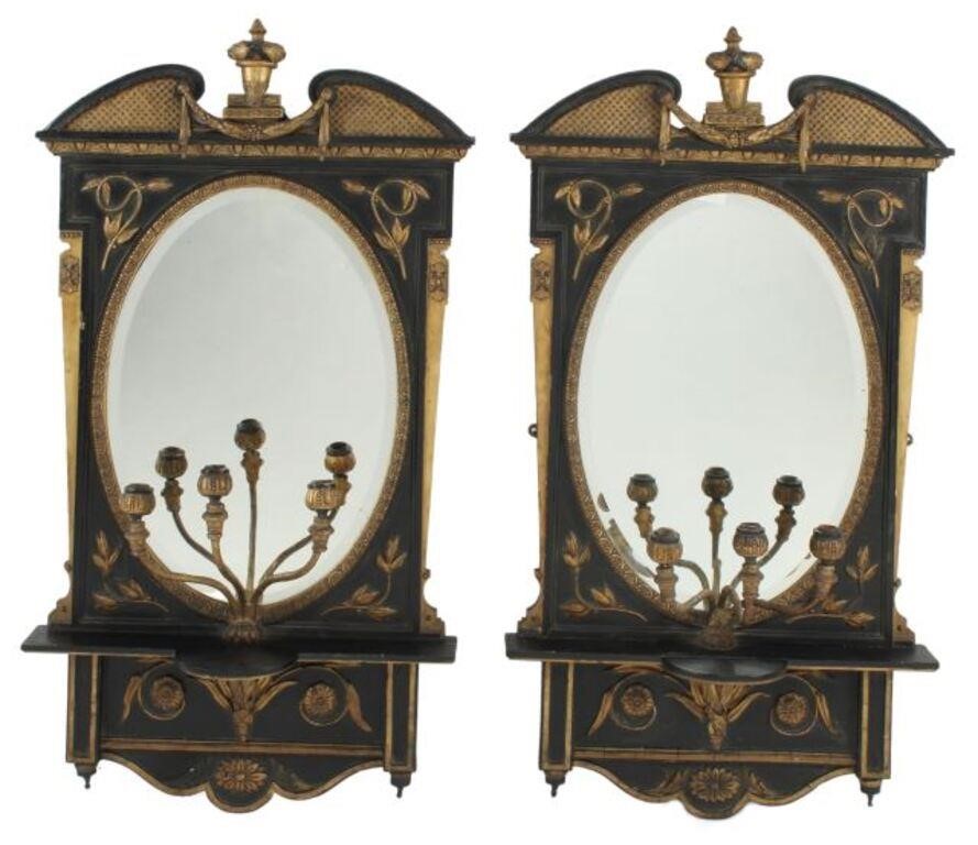 (2) PARCEL GILT & EBONIZED