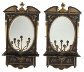 (2) PARCEL GILT & EBONIZED GIR