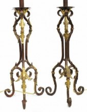 (2) PARCEL GILT FOLIATED WROUG
