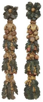 (2) PARCEL GILT & PAINTED ARCH