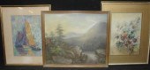 2 Pastels & 1 Watercolor. W/C
