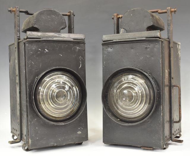 (2) PATINATED BLACK RECTANGULAR