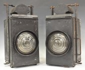 (2) PATINATED BLACK RECTANGULA