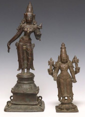 (2) PATINATED BRONZE/ COPPER A