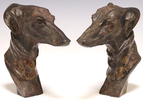 (2) PATINATED BRONZE SCULPTURAL