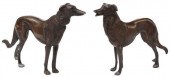 (2) PATINATED BRONZE SCULPTURE