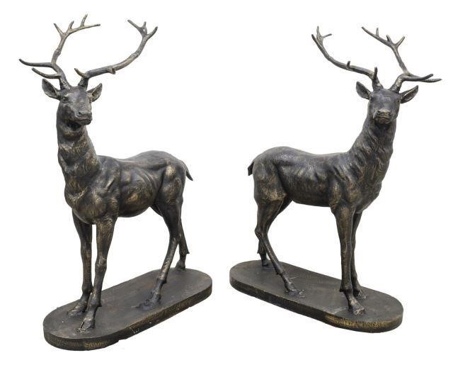 (2) PATINATED CAST IRON FULL BODY