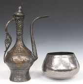 (2) PATINATED METAL REPOUSSE E