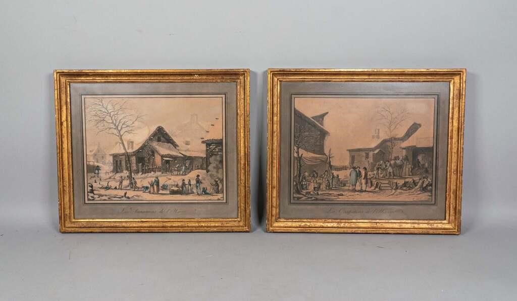 2 PAUL LEON JAZET ENGRAVINGS WITH