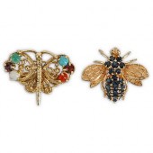 (2 PC) 14K GOLD AND SEMI PRECI