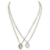 (2 PC) 14K GOLD AND DIAMOND HE