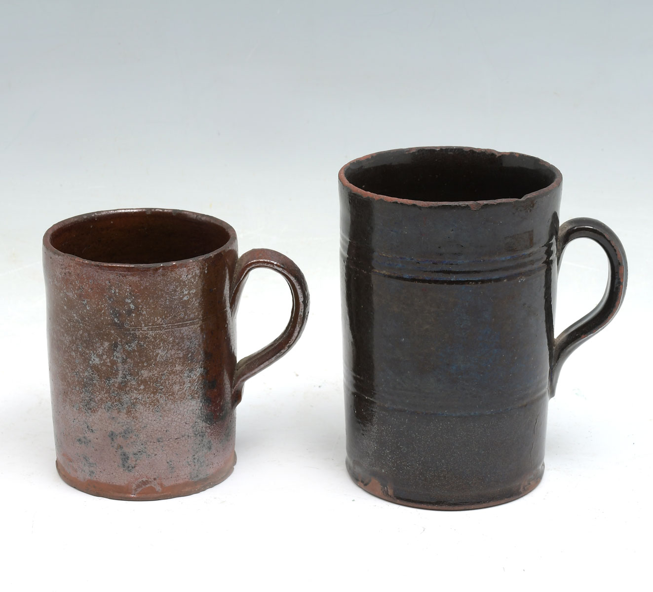 2 PC. 18TH CENTURY REDWARE MUGS: 2-