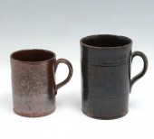 2 PC. 18TH CENTURY REDWARE MUG