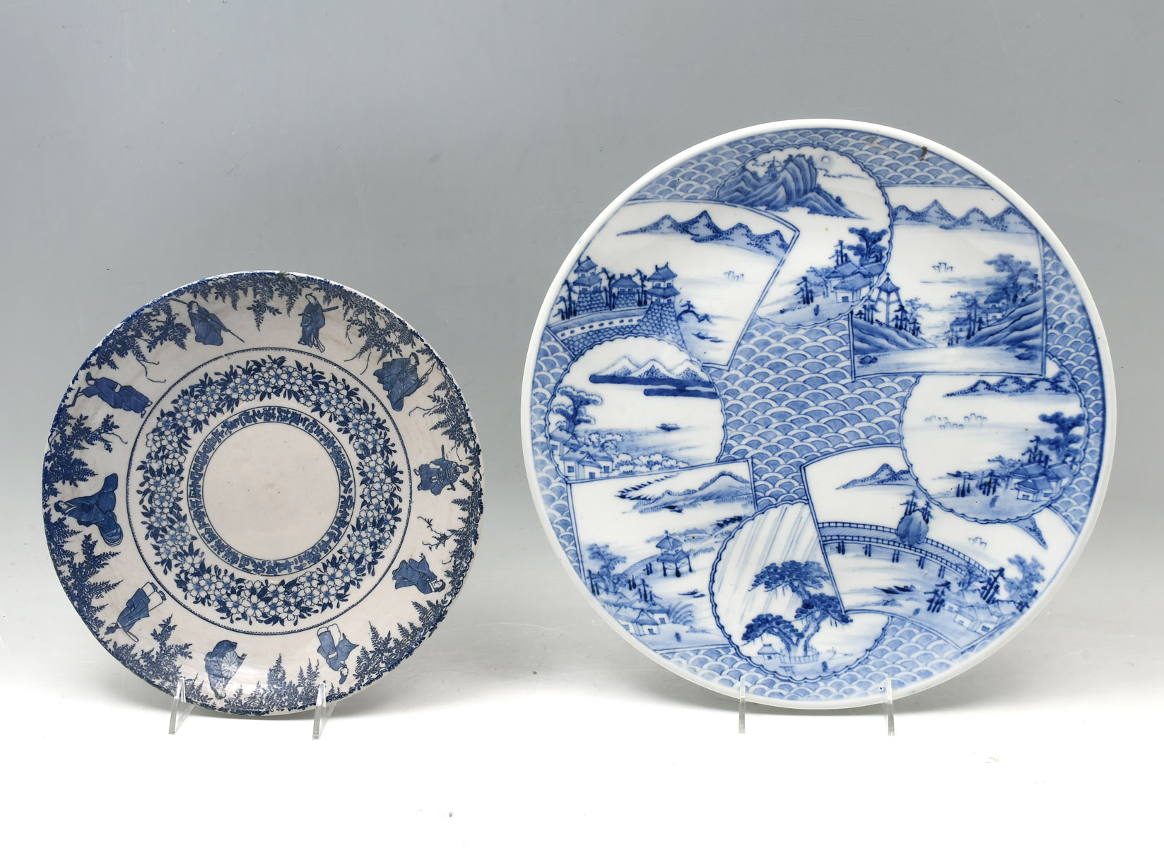 2 PC. 19TH CENTURY JAPANESE BLUE
