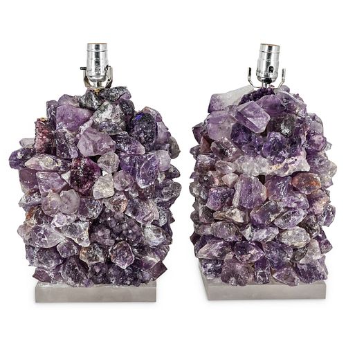 (2 PC) AMETHYST ON LUCITE TABLE