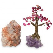 (2 PC) AMETHYST TREE & GEMSTON