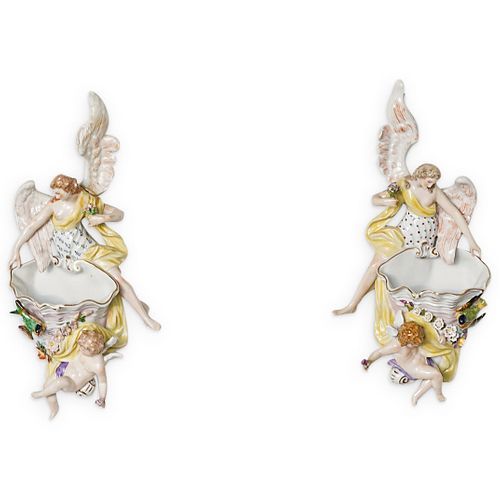 (2 PC) ANTIQUE DRESDEN PORCELAIN