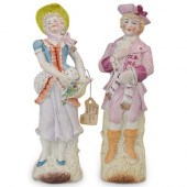 (2 PC) ANTIQUE DUTCH BISQUE PO