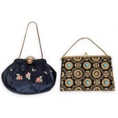 (2 PC) ANTIQUE EMBROIDERED & B