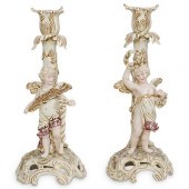 (2 PC) ANTIQUE GERMAN PORCELAI