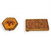 (2 PC) ANTIQUE GILT COMPACT CA