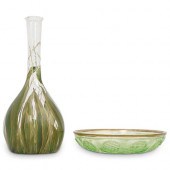 (2 PC) ANTIQUE GLASS GROUPING