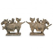 (2 PC) ANTIQUE KOREAN HORSE &