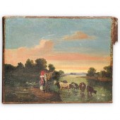(2 PC) ANTIQUE OIL PAINTINGS O