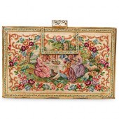 (2 PC) ANTIQUE PETIT POINT TAP