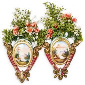 (2 PC) ANTIQUE PORCELAIN WALL