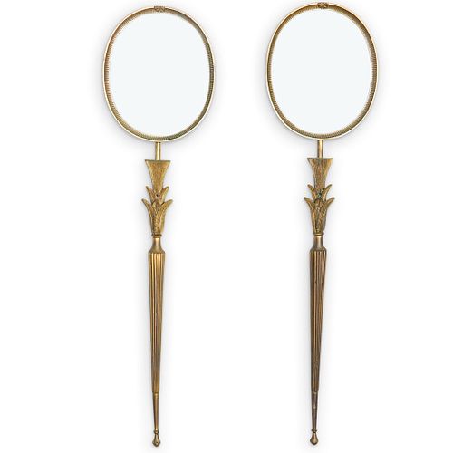 (2 PC) ART DECO BRONZE MIRROR