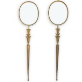 (2 PC) ART DECO BRONZE MIRROR