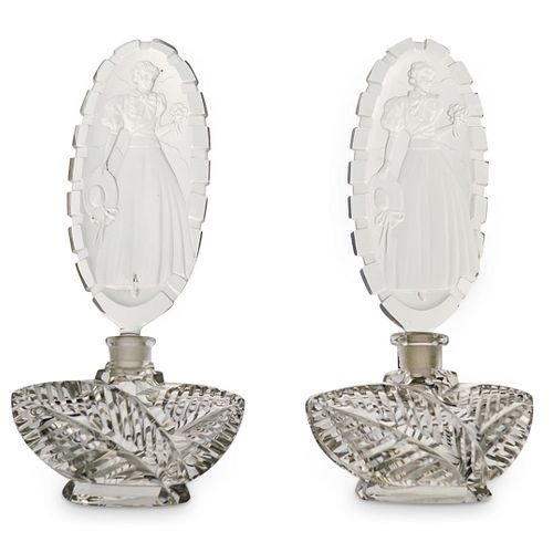 (2 PC) ART DECO GLASS PERFUME
