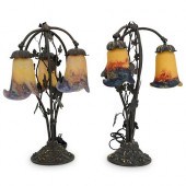 (2 PC) ART DECO VERRE DE ROSS