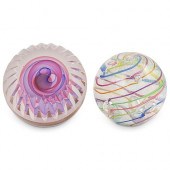 (2 PC) ART GLASS PAPERWEIGHTS