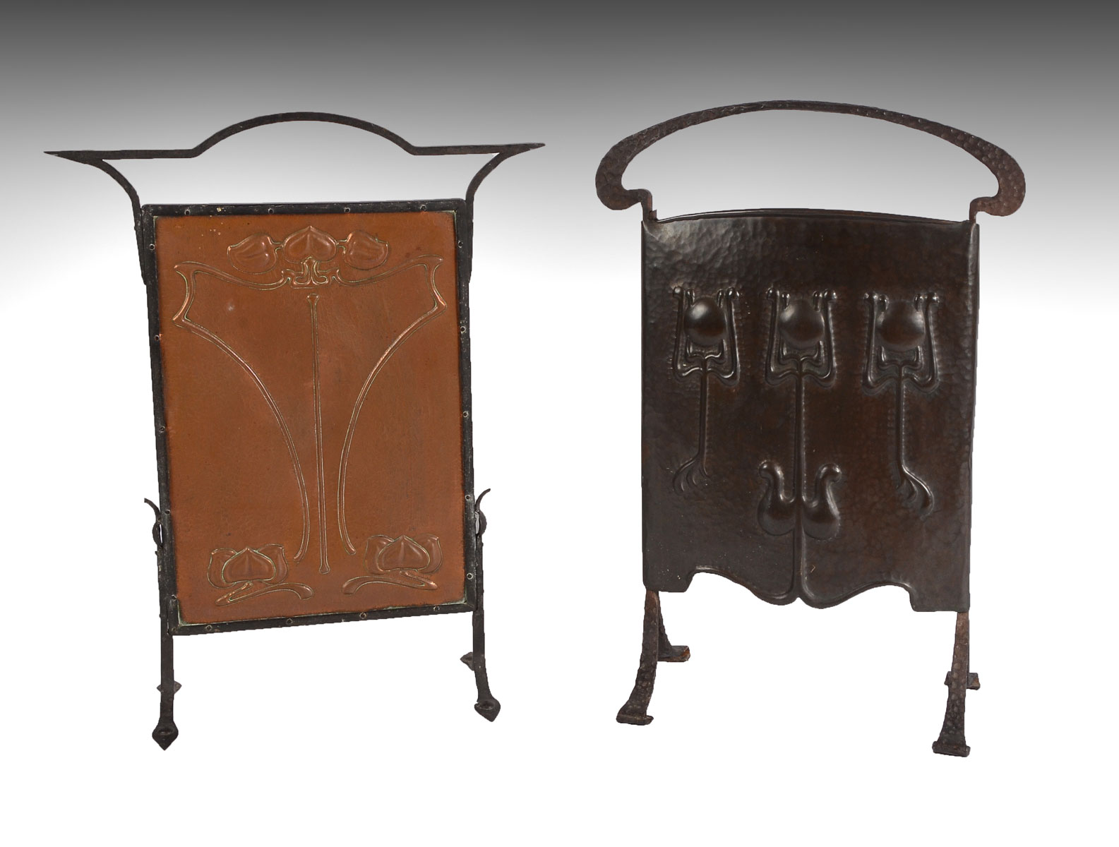 2 PC ARTS AND CRAFTS COPPER FIRE