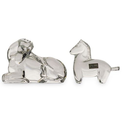 (2 PC) BACCARAT CRYSTAL HORSE