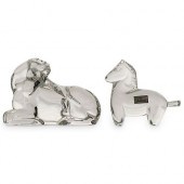 (2 PC) BACCARAT CRYSTAL HORSE