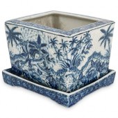 (2 PC) BLUE AND WHITE PORCELAI